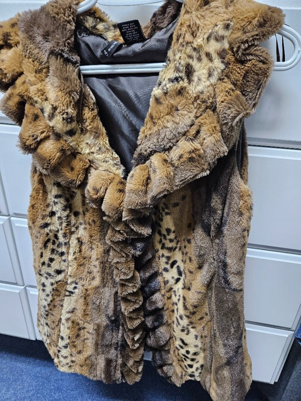 Leopard Print Faux Fur Vest